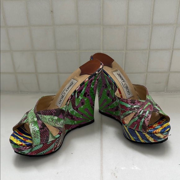 Jimmy Choo Green and Purple Platform Shoes 35